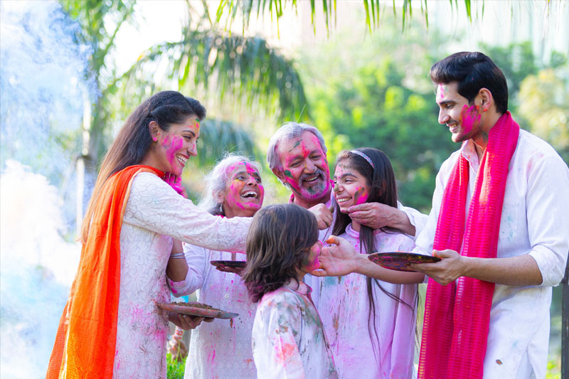 Holi Celebration with Indian Family